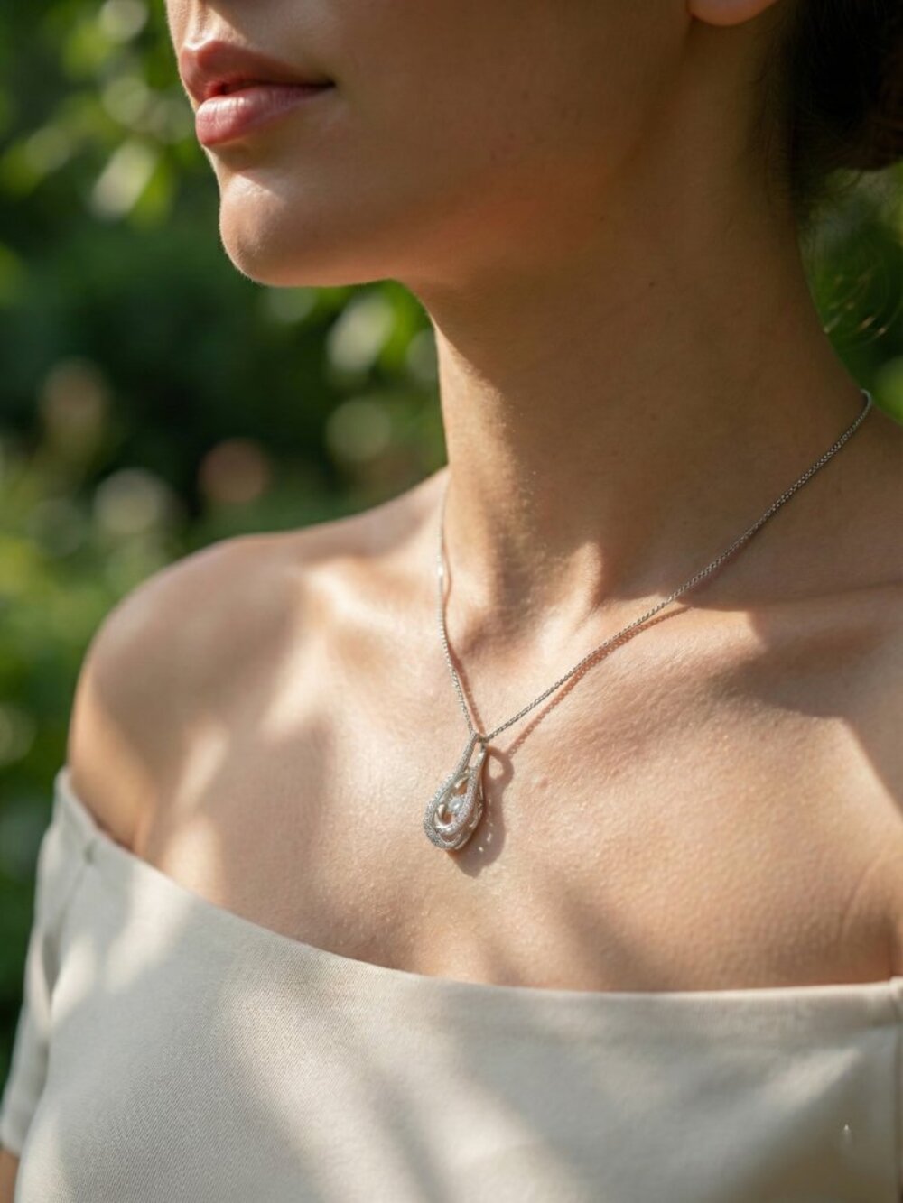 COPY - 925 Sterling Silver DAINTY CZ NECKLACE, Cute Silver Crystal Necklace